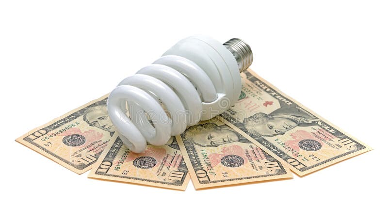 Energy saving light bulb and U.S. dollars