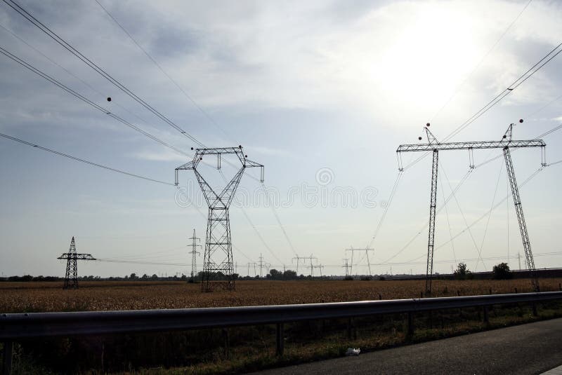 Energy Supply with a 380 Kv Power Line Stock Image Image of landscape