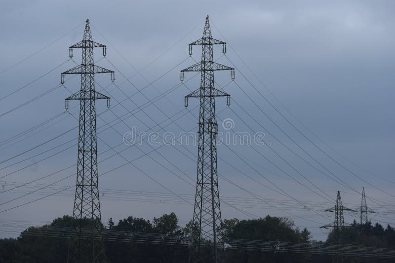 Energy Supply with a 380 Kv Power Line Stock Image Image of lines