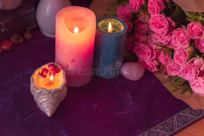 Energy Therapy, Candles for Mental Health Stock Photo Image of nature