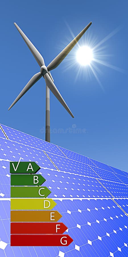 Energía renovable - etiquetas de la energía ilustración del vector Energía renovable - etiquetas de la energía ilustración del vector