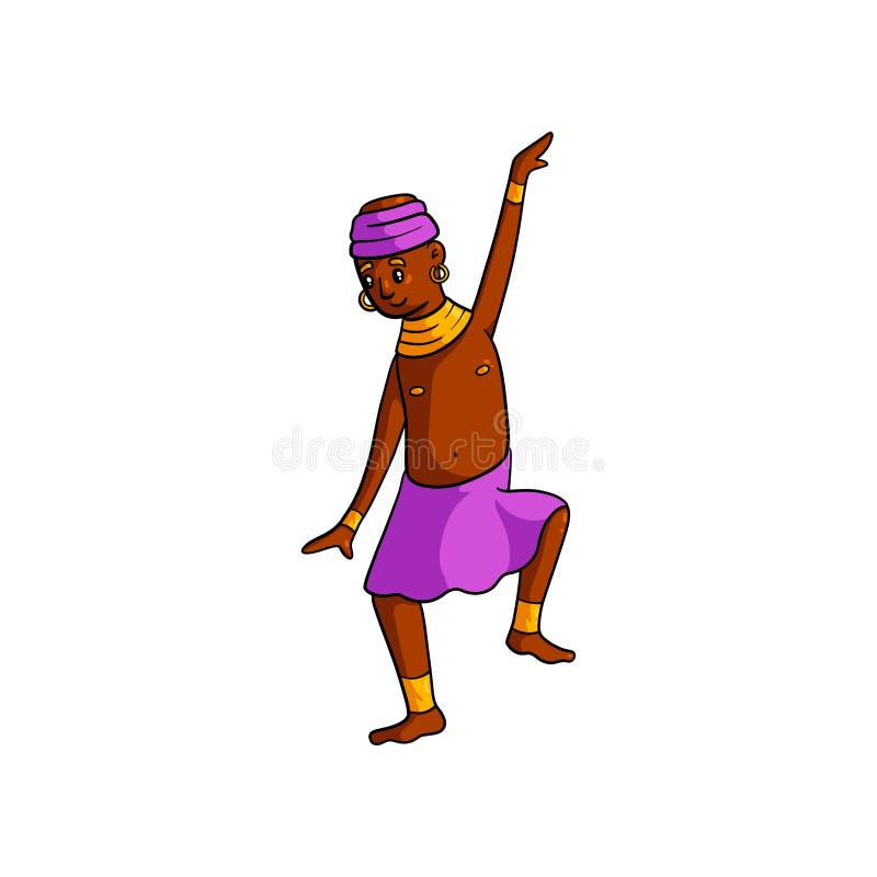 Enfant africain de danse de tribu mignonne avec la jupe rose illustration de vecteur Enfant africain de danse de tribu mignonne avec la jupe rose illustration de vecteur