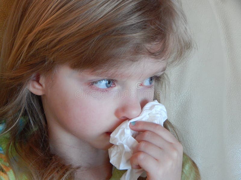 Young child with a cold or allergies. Young child with a cold or allergies.