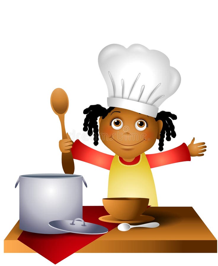 Enfant de fille dans le chapeau de chef illustration libre de droits Enfant de fille dans le chapeau de chef illustration libre de droits