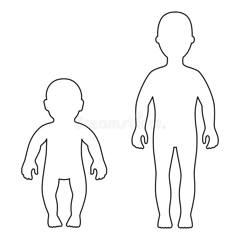 Enfant de silhouette décrit par avant intégral, ensemble de bébé