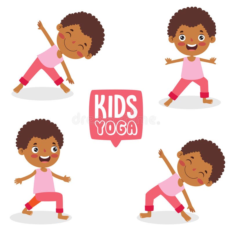 Enfant drôle en pose de yoga illustration libre de droits