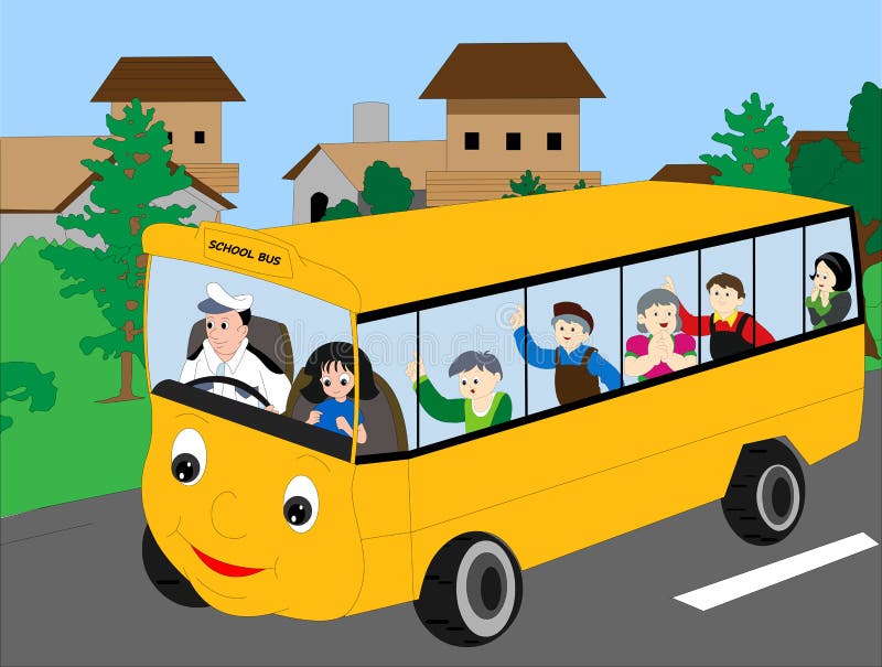 Bus Scolaire Avec Enfants Va à L'école Ou En Excursion Illustration de  Vecteur - Illustration du isolement, enfance: 236918924