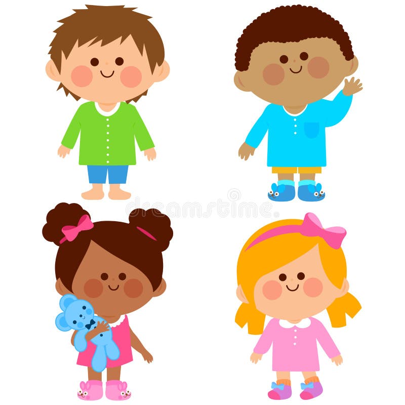 Enfants dans des pyjamas Illustration de vecteur illustration libre de droits Enfants dans des pyjamas Illustration de vecteur illustration libre de droits