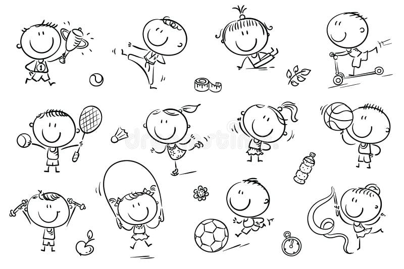 Enfants et sport illustration libre de droits Enfants et sport illustration libre de droits