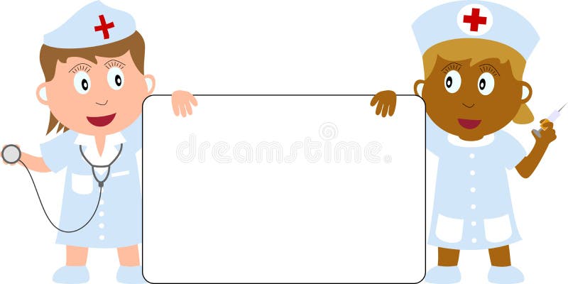 Enfermeiras e bandeira ilustração do vetor Enfermeiras e bandeira ilustração do vetor
