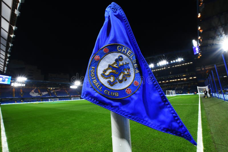 Corner Flag with Chelsea Crest and Stamford Bridge in the Background  Editorial Photo - Image of flag, soccer: 189470651