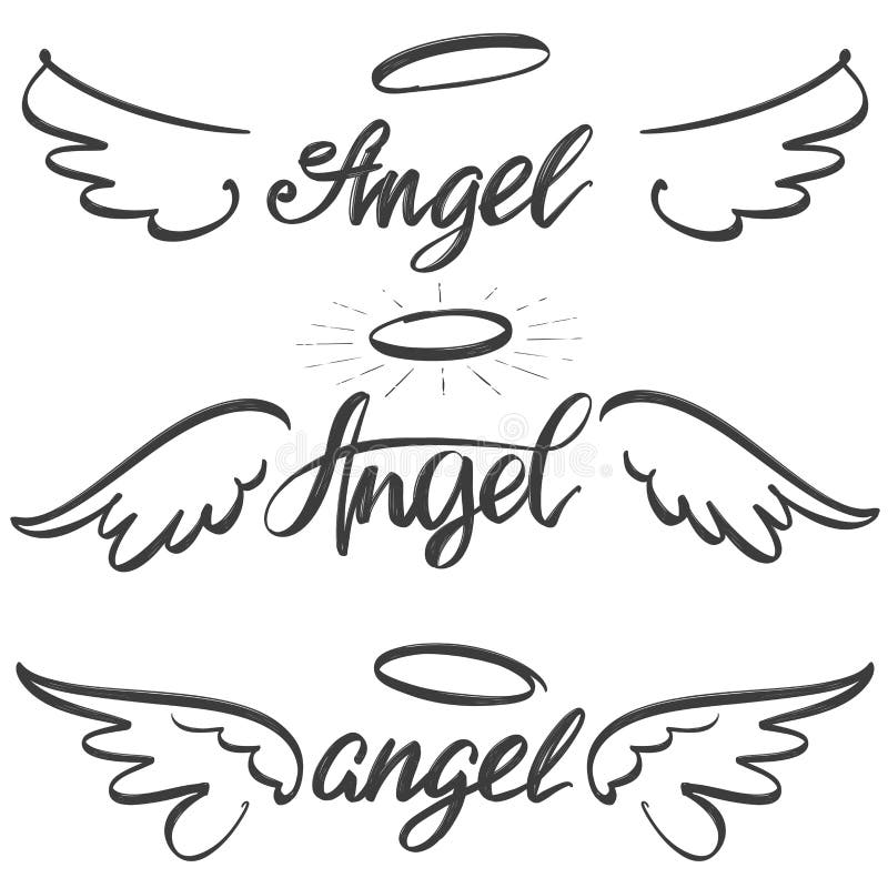 Engel beflügelt Ikonenskizzensammlung, religiöses kalligraphisches Textsymbol gezeichneten Vektorillustration des Christentums de stock abbildung Engel beflügelt Ikonenskizzensammlung, religiöses kalligraphisches Textsymbol gezeichneten Vektorillustration des Christentums de stock abbildung