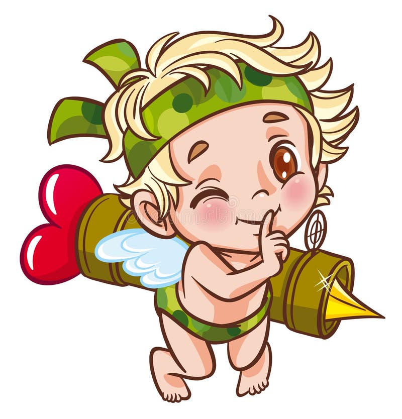 Engel met bazooka royalty-vrije illustratie Engel met bazooka royalty-vrije illustratie