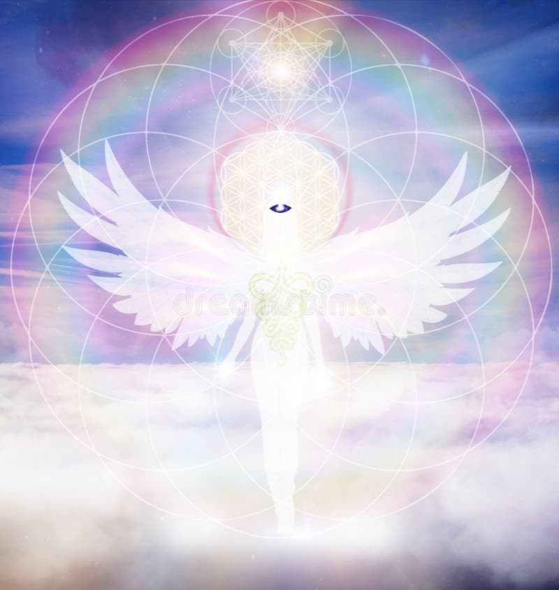 Engel van licht en liefde die een wonderbaarlijke godin in spiritueel doet