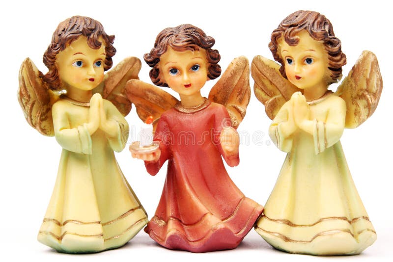 Three angels against white backgorund. Three angels against white backgorund