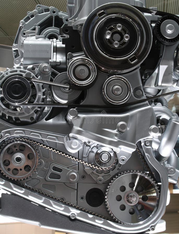 Motore auto parte da Vicino l'immagine di un motore a combustione interna.