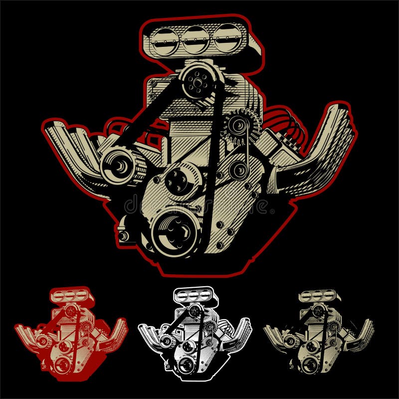 Engine De Turbo De Dessin Animé De Vecteur Illustration de Vecteur