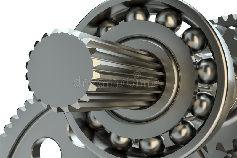 Engine Gears Wheels, Closeup View Stock Illustration Illustration of