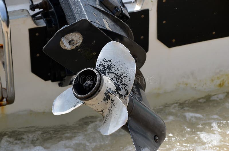 Engine of Motor Boat Closeup Detail Photo Stock Image Image of salt