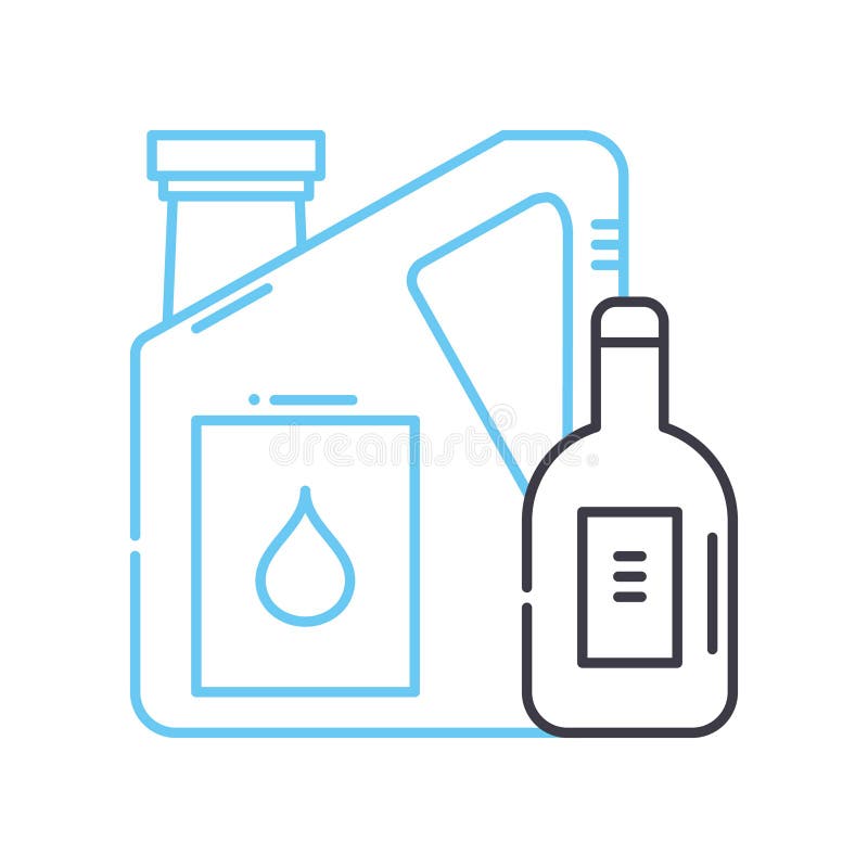 Engine Oil Line Icon, Outline Symbol, Vector Illustration, Concept Sign