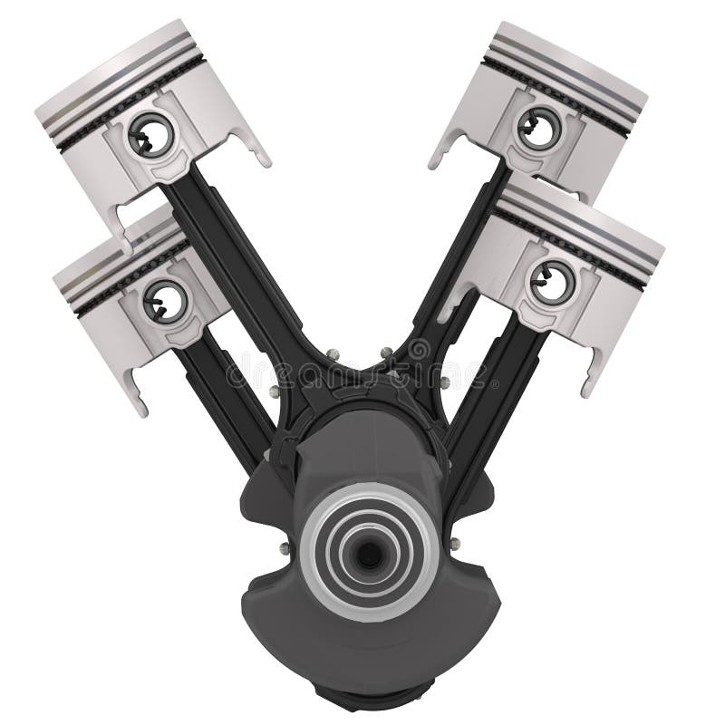 Engine Pistons On A Crankshaft Stock Illustration Illustration of