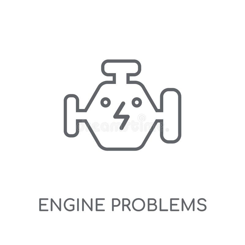 Engine problems linear icon. Modern outline Engine problems logo royalty free illustration Engine problems linear icon. Modern outline Engine problems logo royalty free illustration