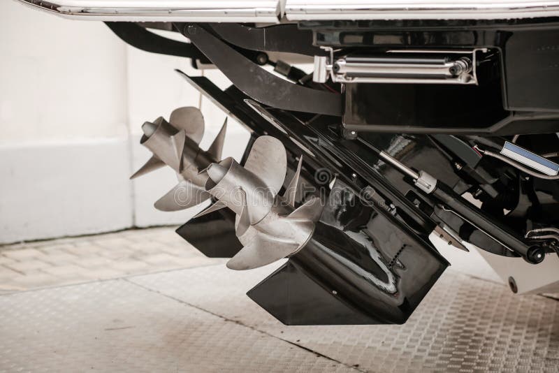 Engine. Speed Boat Engine with Propeller Details Stock Photo Image of ship, power 220158586