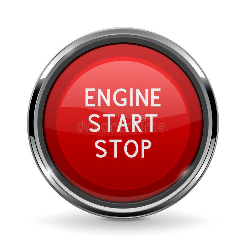 Engine start and stop button Royalty Free Vector Image