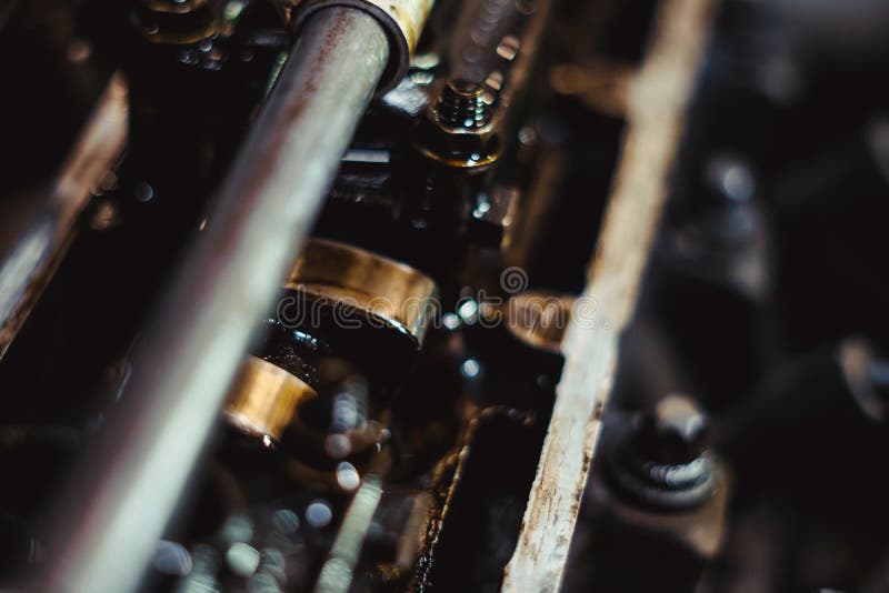 Engine valve in oil stock photo. Image of isolated, machinery 135109652