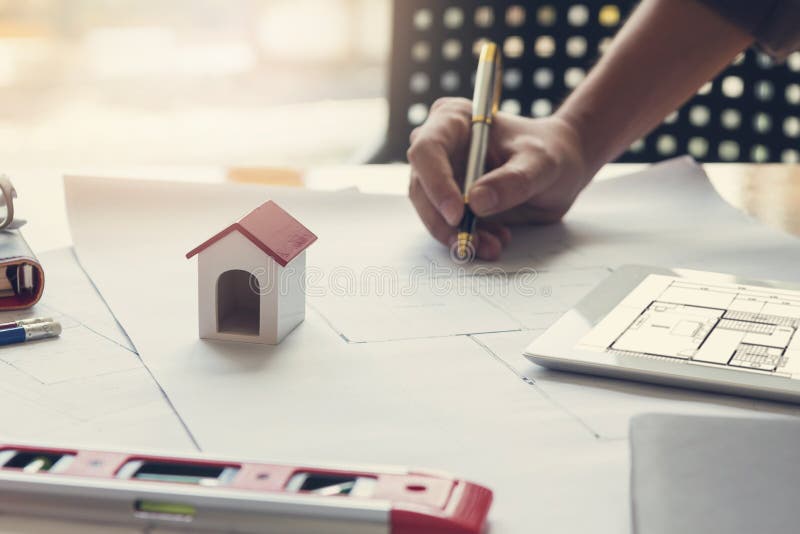 Engineer and Architect Concept, Engineer Architects Office Team Working