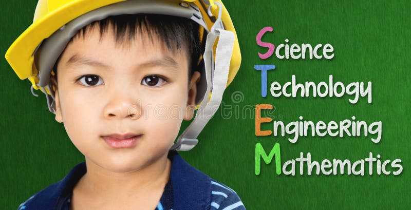 Engineer boy is studying STEM education royalty free stock photography