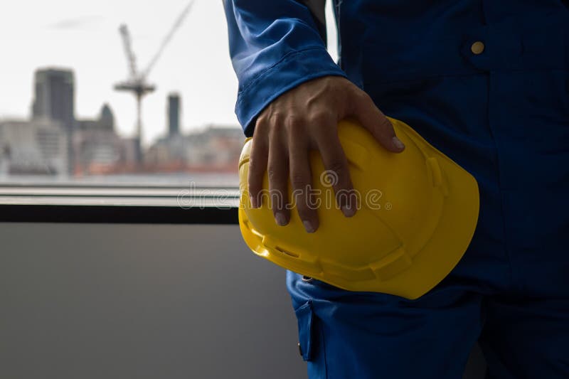Engineer at Building Construction Site, Safety First Equipment Stock