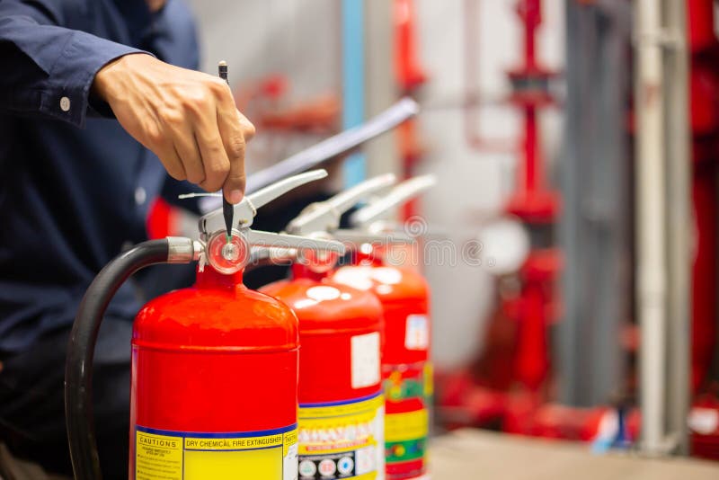 Engineer Checking Industrial Fire Control System,Fire Alarm Controller