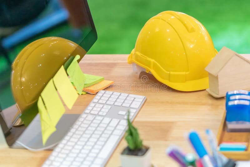 Contractor & Computer Full Body Stock Image Image of construction