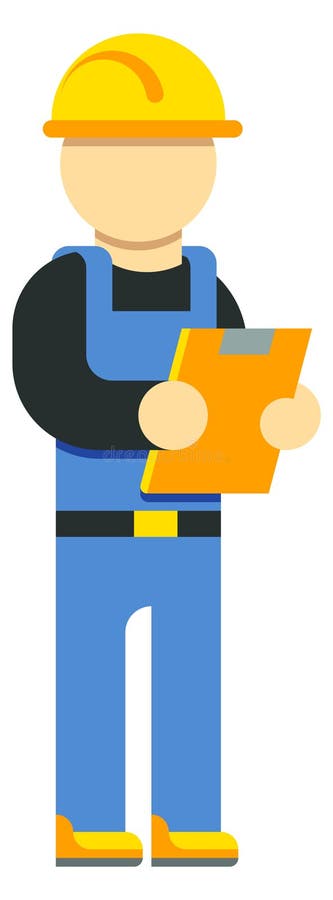 Engineer flat icon. Industrial worker. Control technician stock illustration
