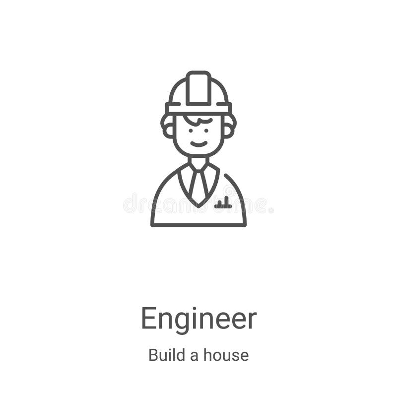 Engineer icon vector from build a house collection. Thin line engineer outline icon vector illustration. Linear symbol for use on royalty free illustration