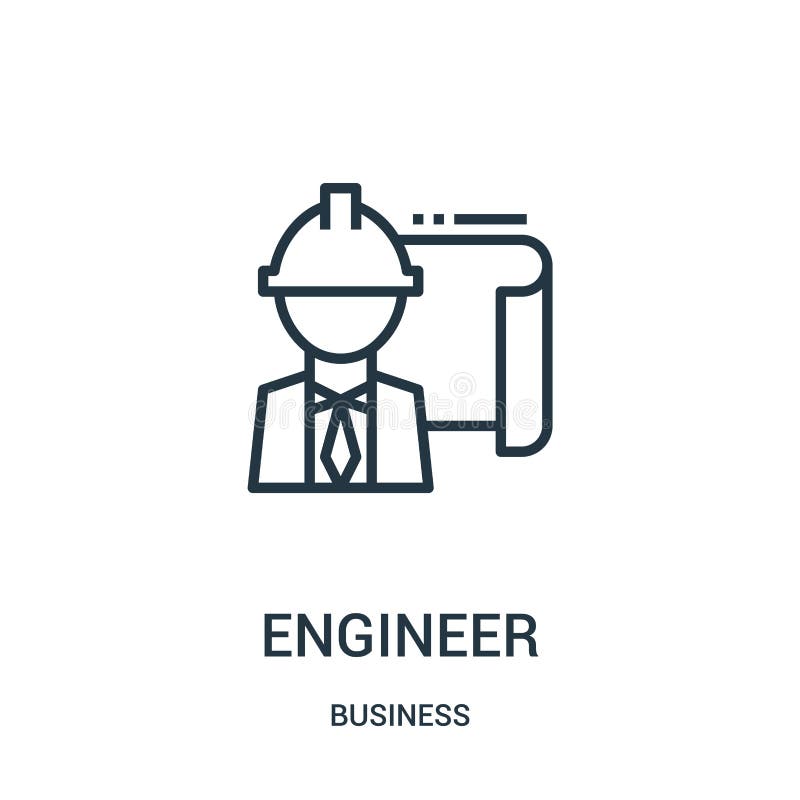 Engineer icon vector from business collection. Thin line engineer outline icon vector illustration. Linear symbol for use on web royalty free illustration