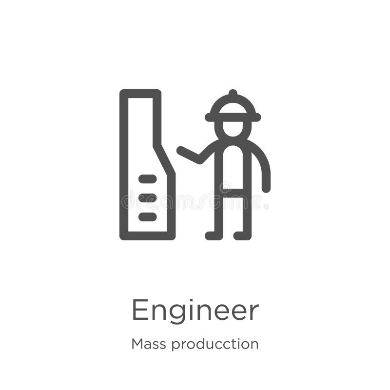 Engineer icon vector from mass producction collection. Thin line engineer outline icon vector illustration. Outline, thin line stock illustration
