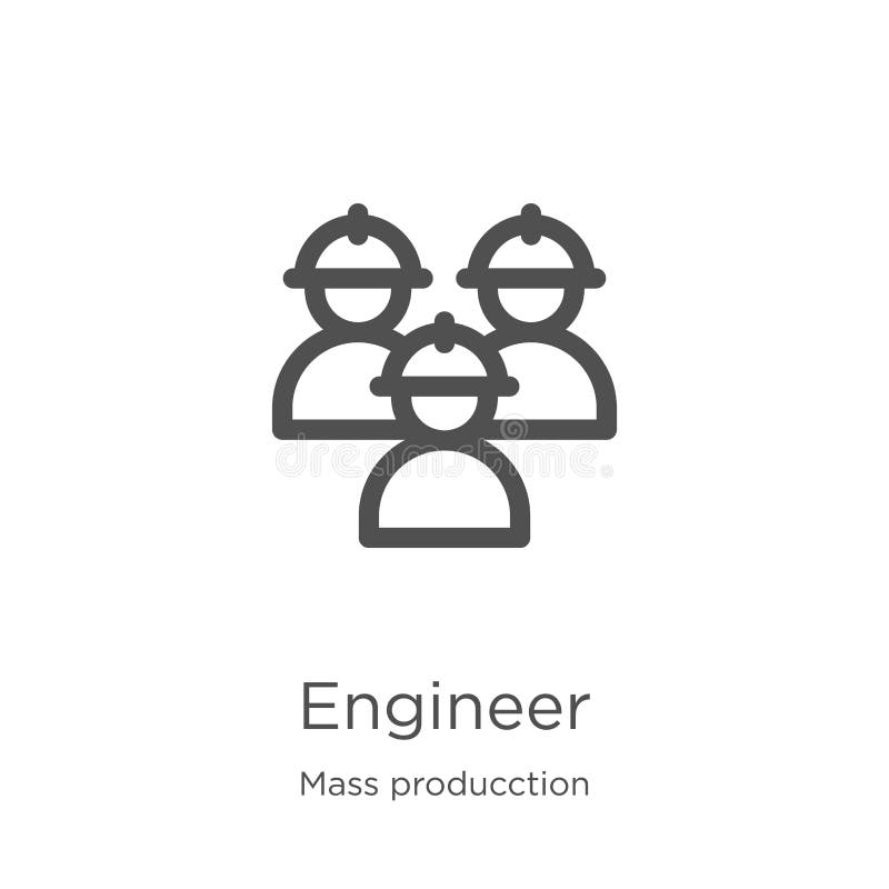 Engineer icon vector from mass producction collection. Thin line engineer outline icon vector illustration. Outline, thin line royalty free illustration