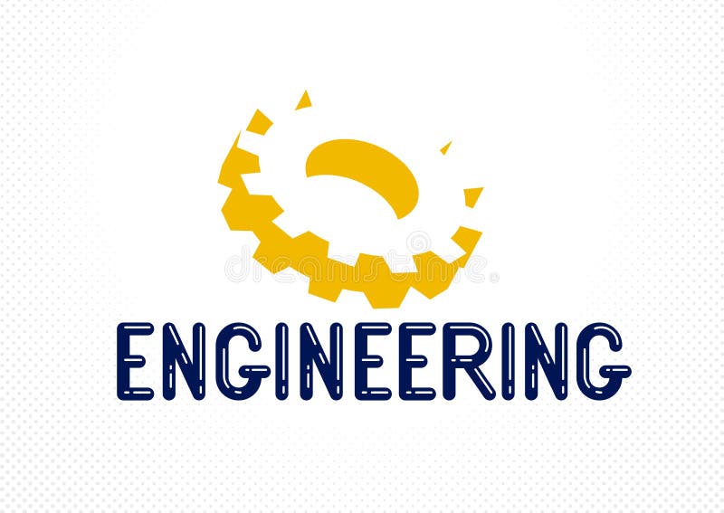 Engineer Logo Or Icon With Gears And Cog Wheels, Stylish ...