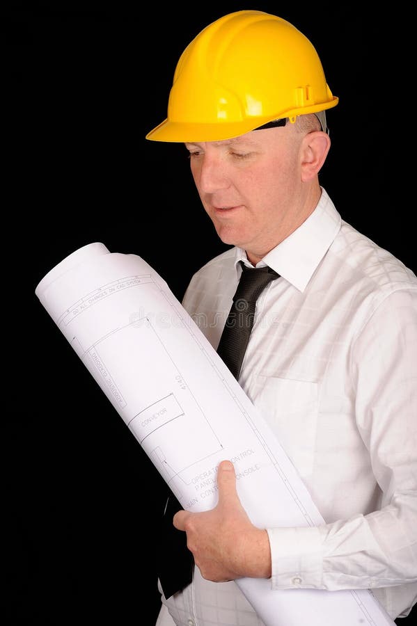 Engineer with Plan stock image. Image of middle, helmet - 7949785