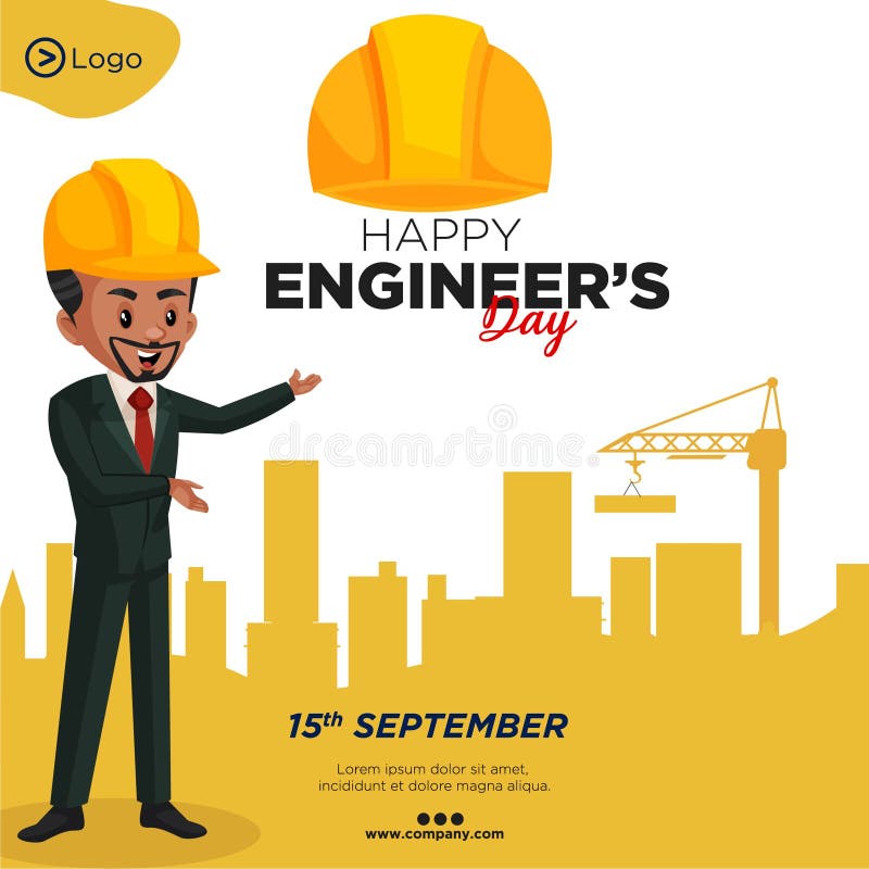 Banner Design of Happy Engineer`s Day Stock Vector Illustration of