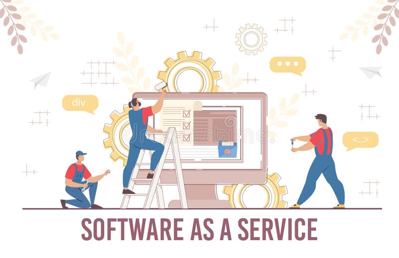Engineer Team Software Service Development Process royalty free illustration