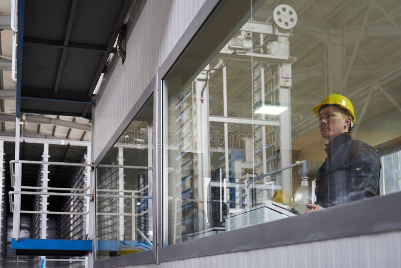 Engineer worker at control room stock images