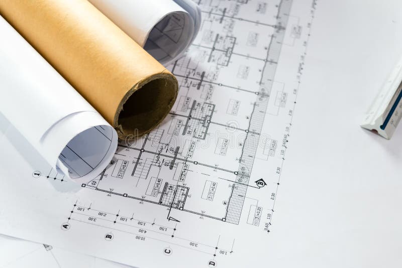 Engineering diagram blueprint paper drafting project