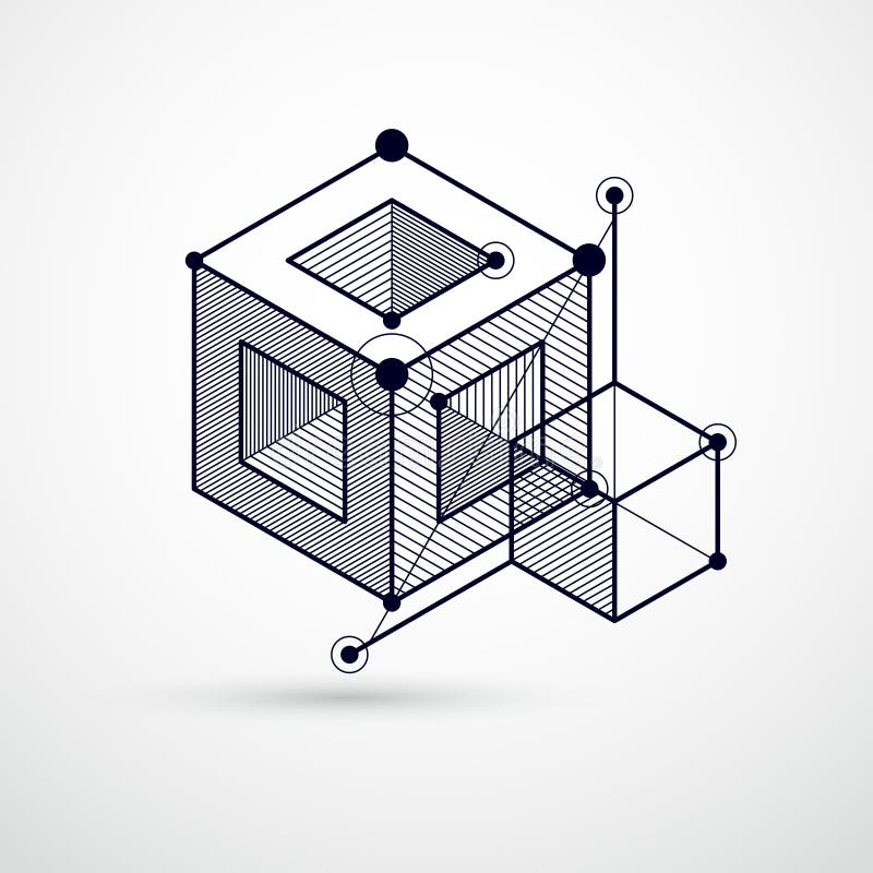 Engineering Technological Black and White Vector 3D Wallpaper Made with