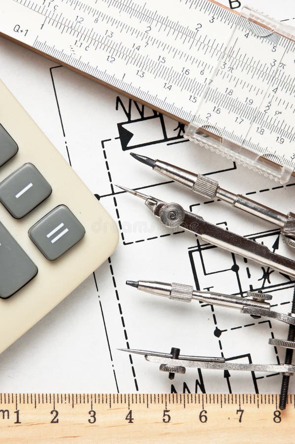 Engineering tools on technical drawing