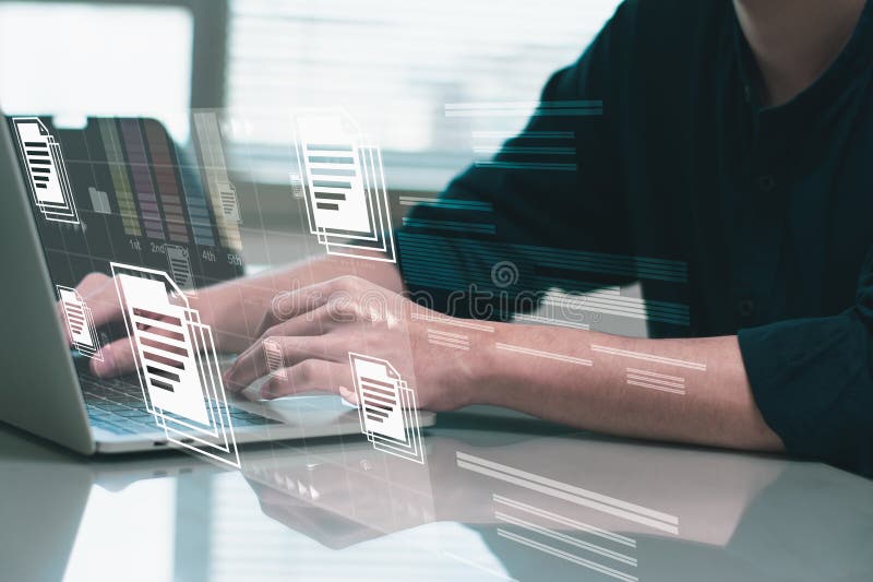 Engineering using document management system digital asset management online electronic document information process automation to royalty free stock photography