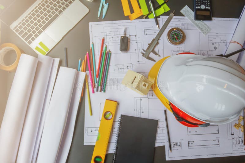 Architects Desk stock photo. Image of worker, pencil, construction ...