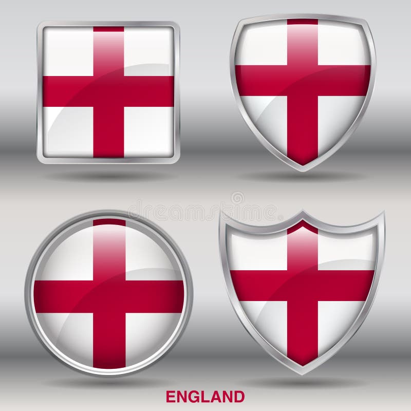 Download England Flag In 4 Shapes Collection With Clipping Path ...